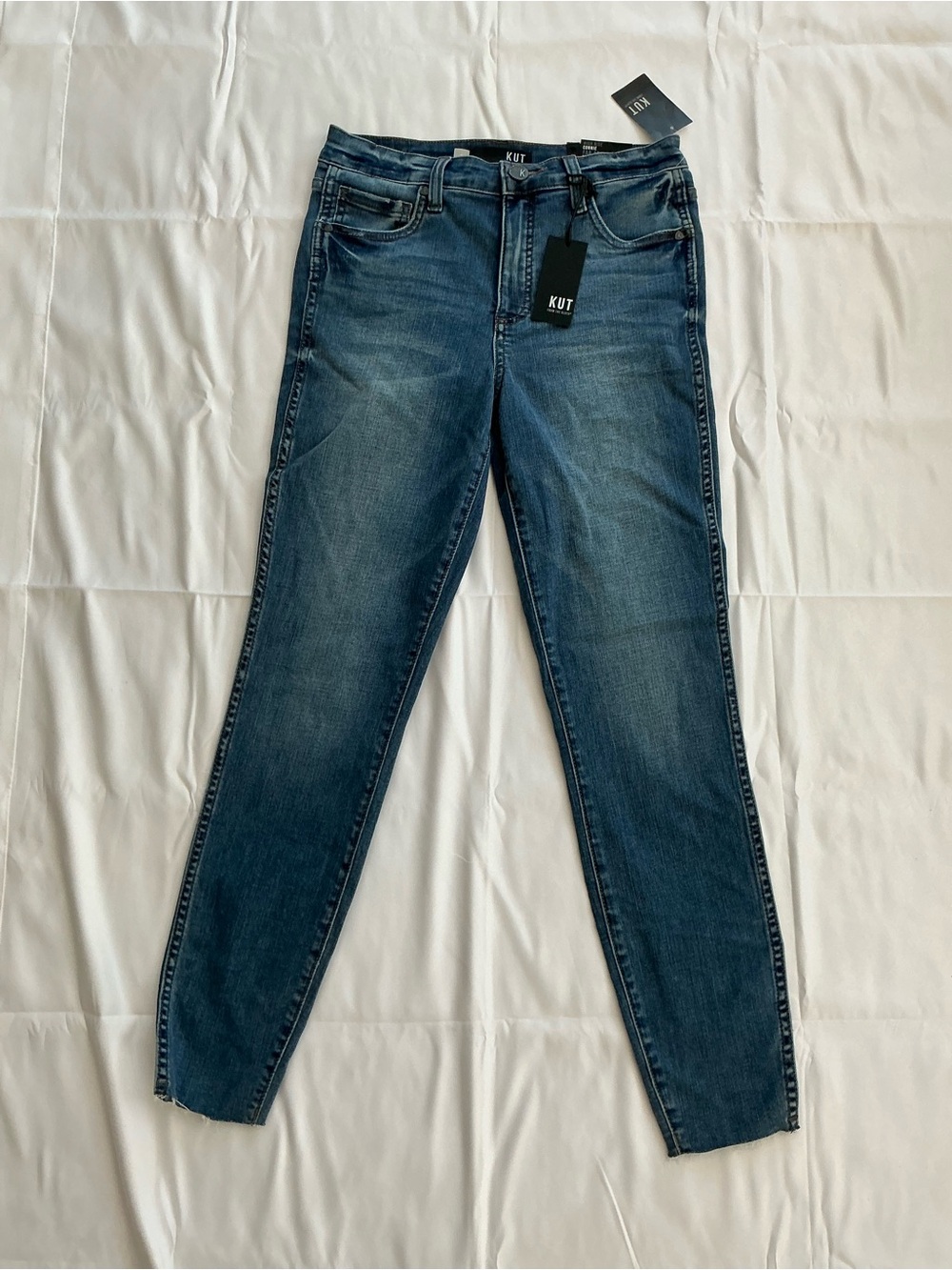 Kut from the Kloth Medium/Dark Blue High-Rise Skinny Jeans